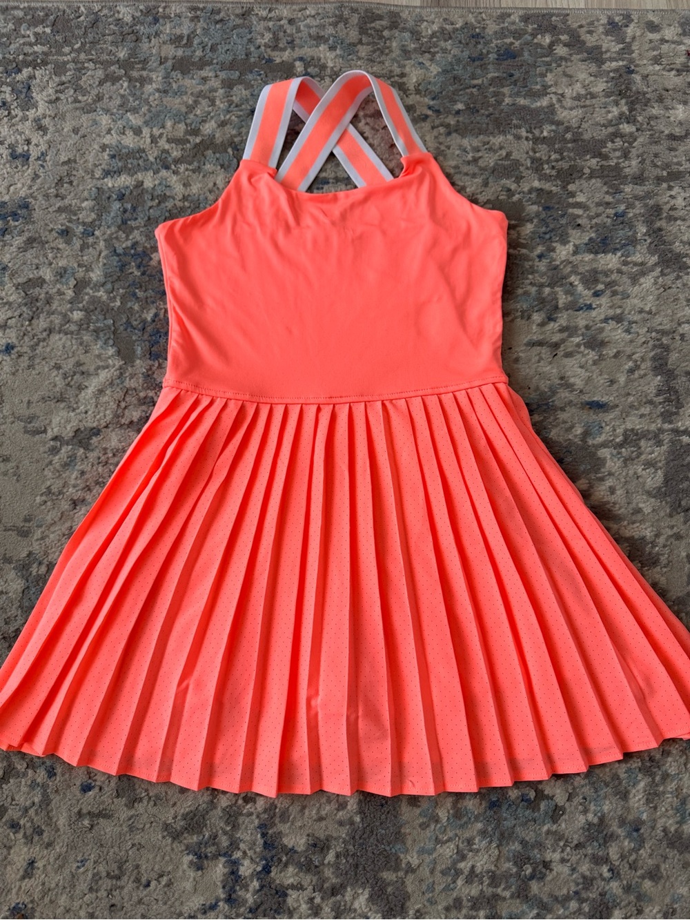Justice Neon Coral Pleated Tennis Dress